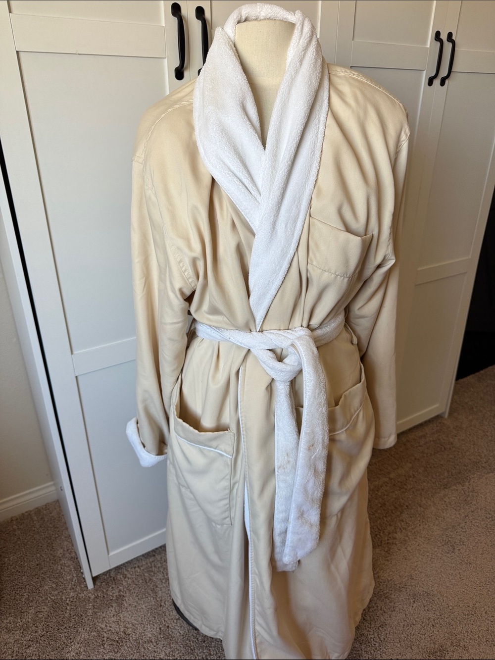 Light Cream  Robe with Tie Waist